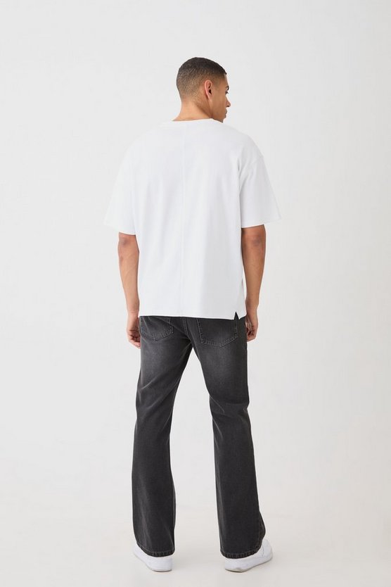 Oversize T-Shirt mit Homme-Stickerei