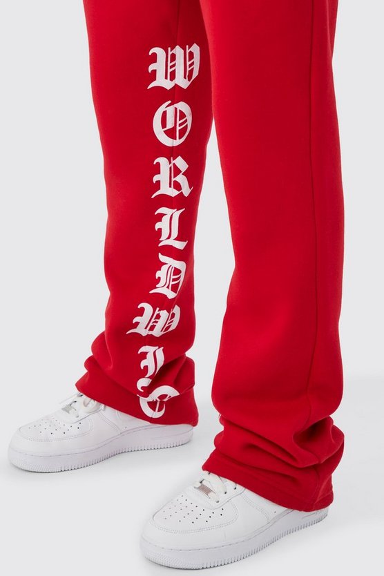 Slim-Fit Schlag-Jogginghose mit Print