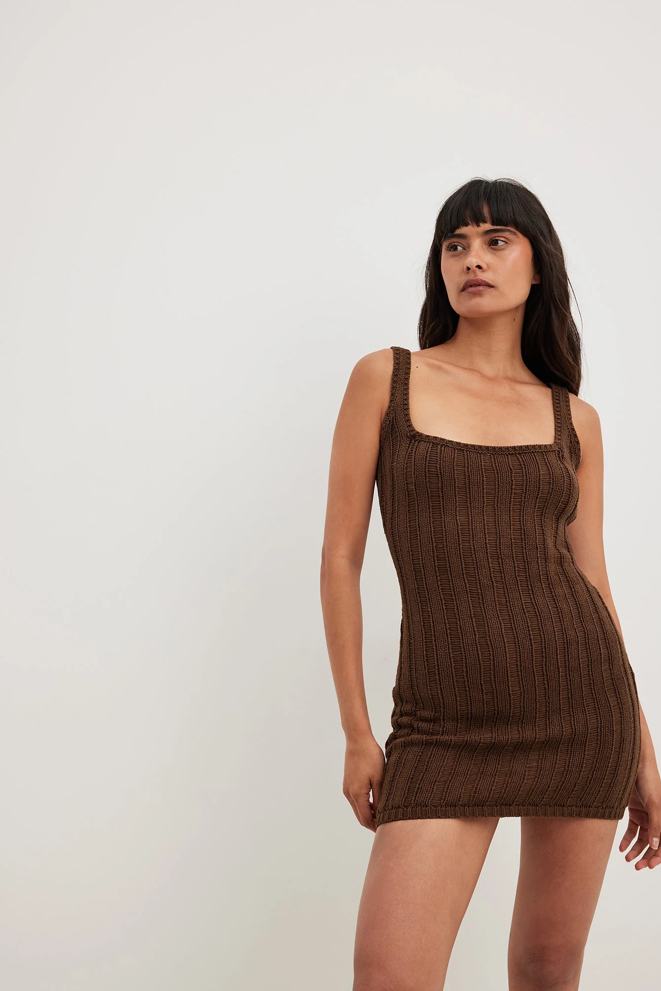 Knitted Detail Mini Dress