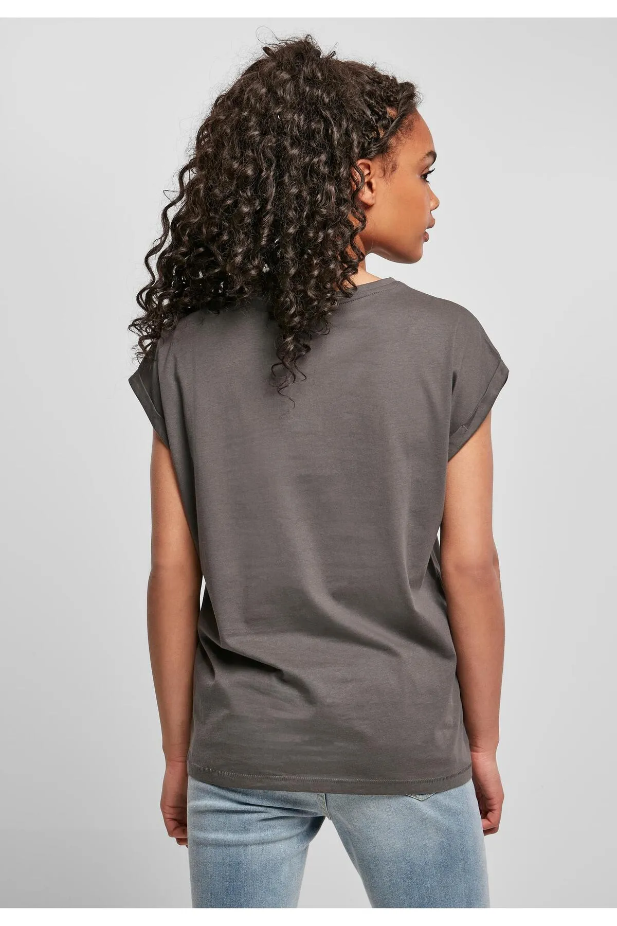 Urban Classics  Damen T-Shirt mit verlängerter Schulterpartie für Damen