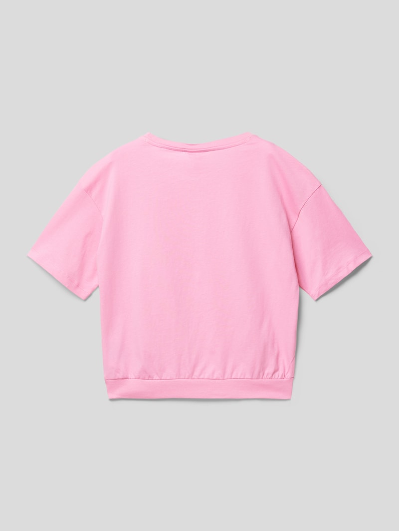 T-Shirt mit Label-Print in pink