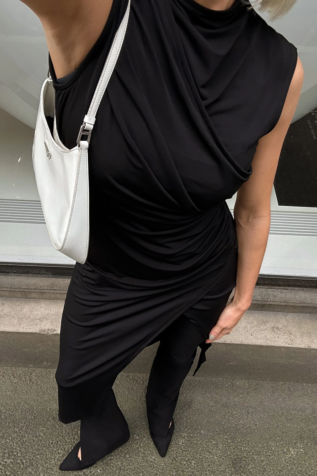Drapiertes Midikleid