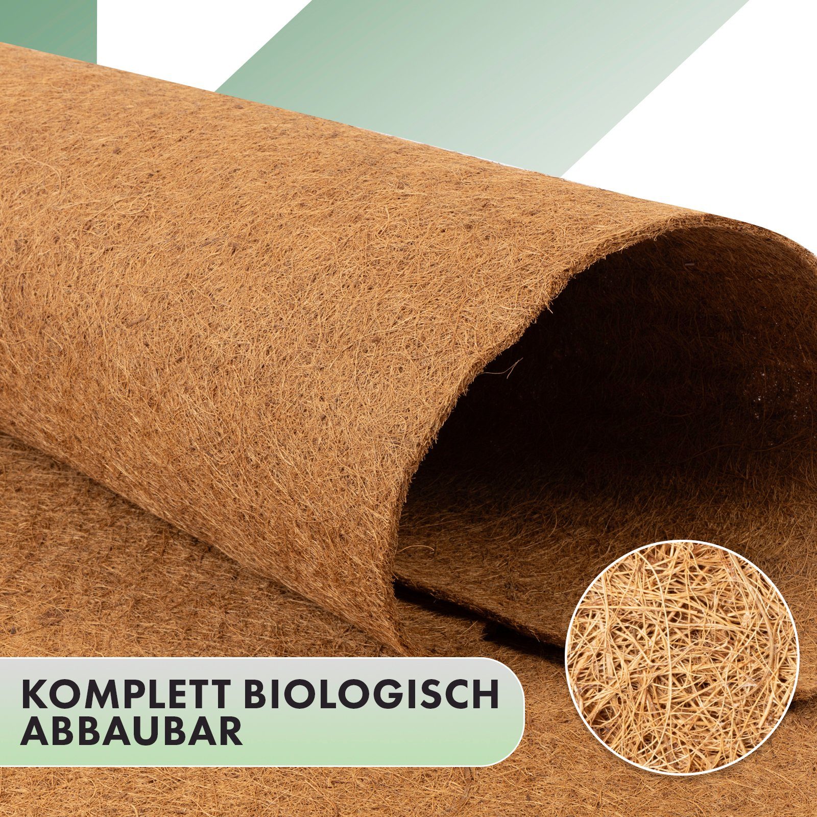 Karat Winterschutzvlies Kokos Filzmatte, Kälteschutz für Pflanzen, Biologisch abbaubar, 1 x 1 m