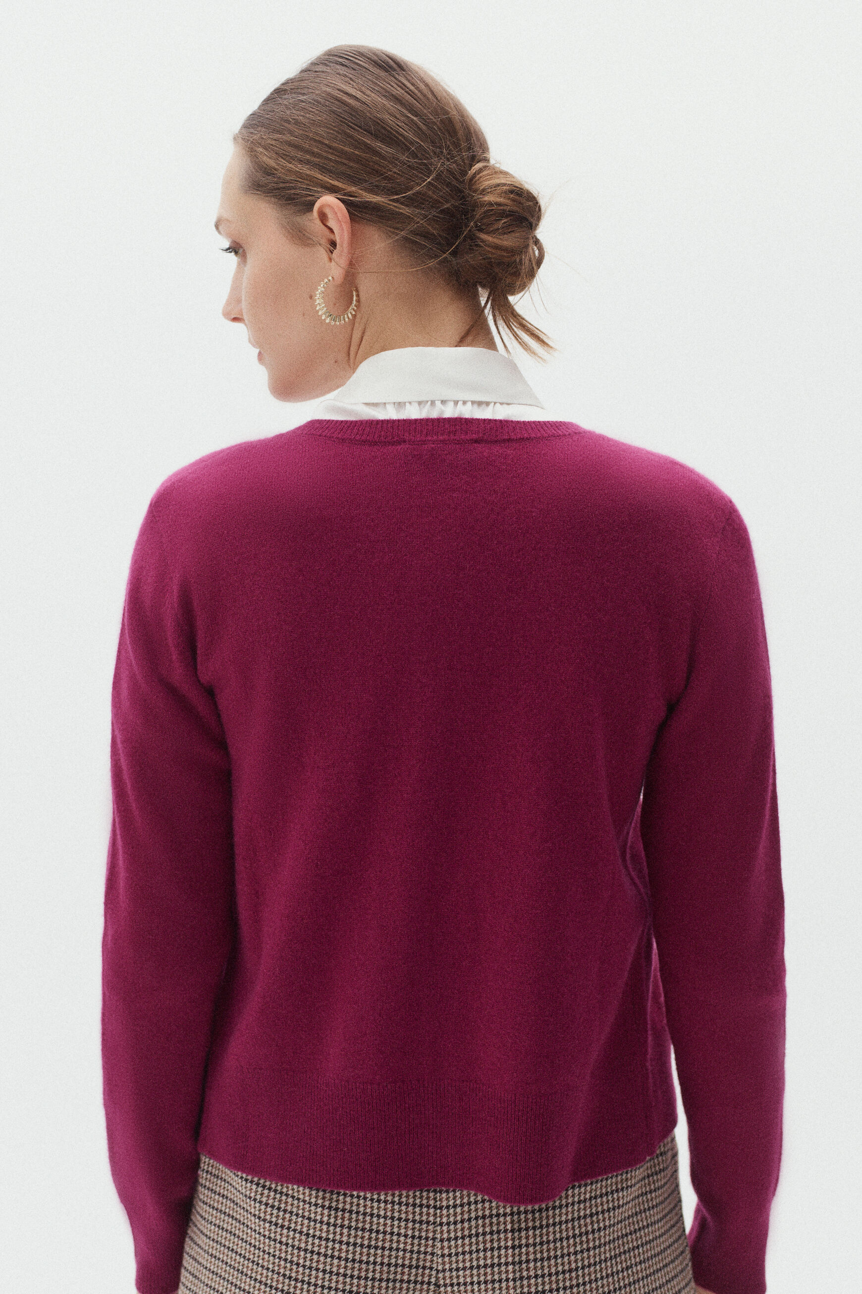 gilet caroline 100% cachemire rose cerise femme