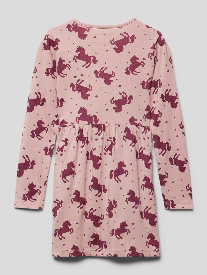 Minikleid mit Allover-Muster in rosa