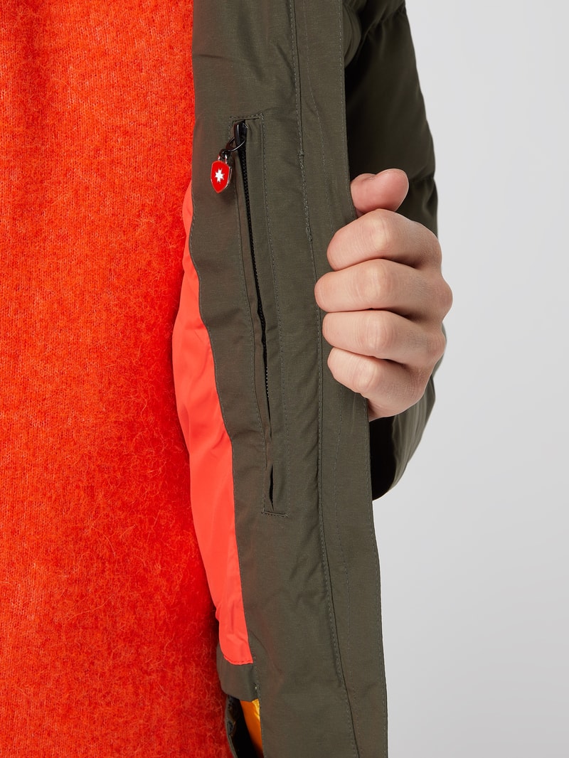 Steppjacke mit abnehmbarem Kunstfellbesatz Modell 'POLAR' in olivgrün
