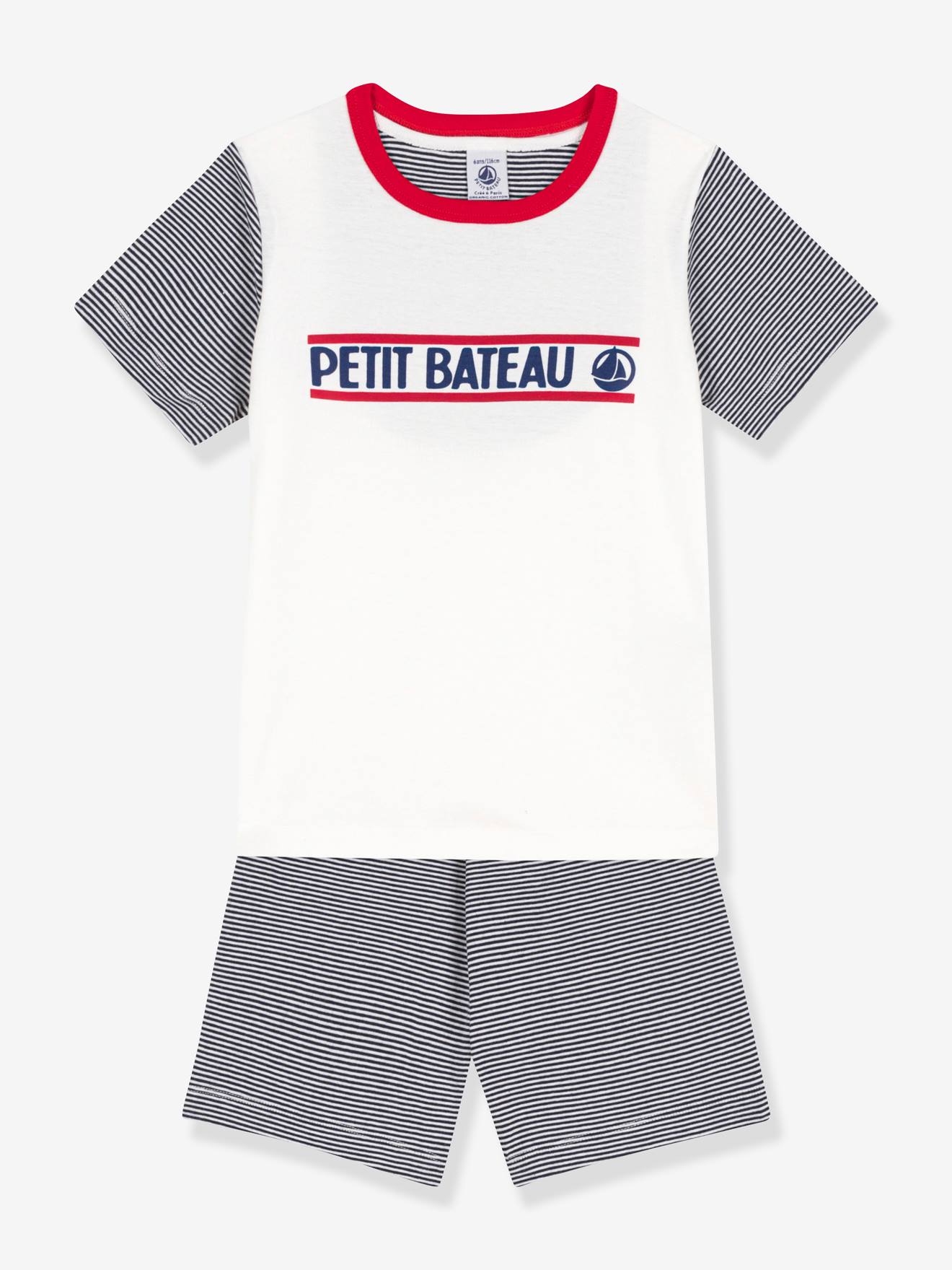 Pyjacourt en coton bio PETIT BATEAU marine