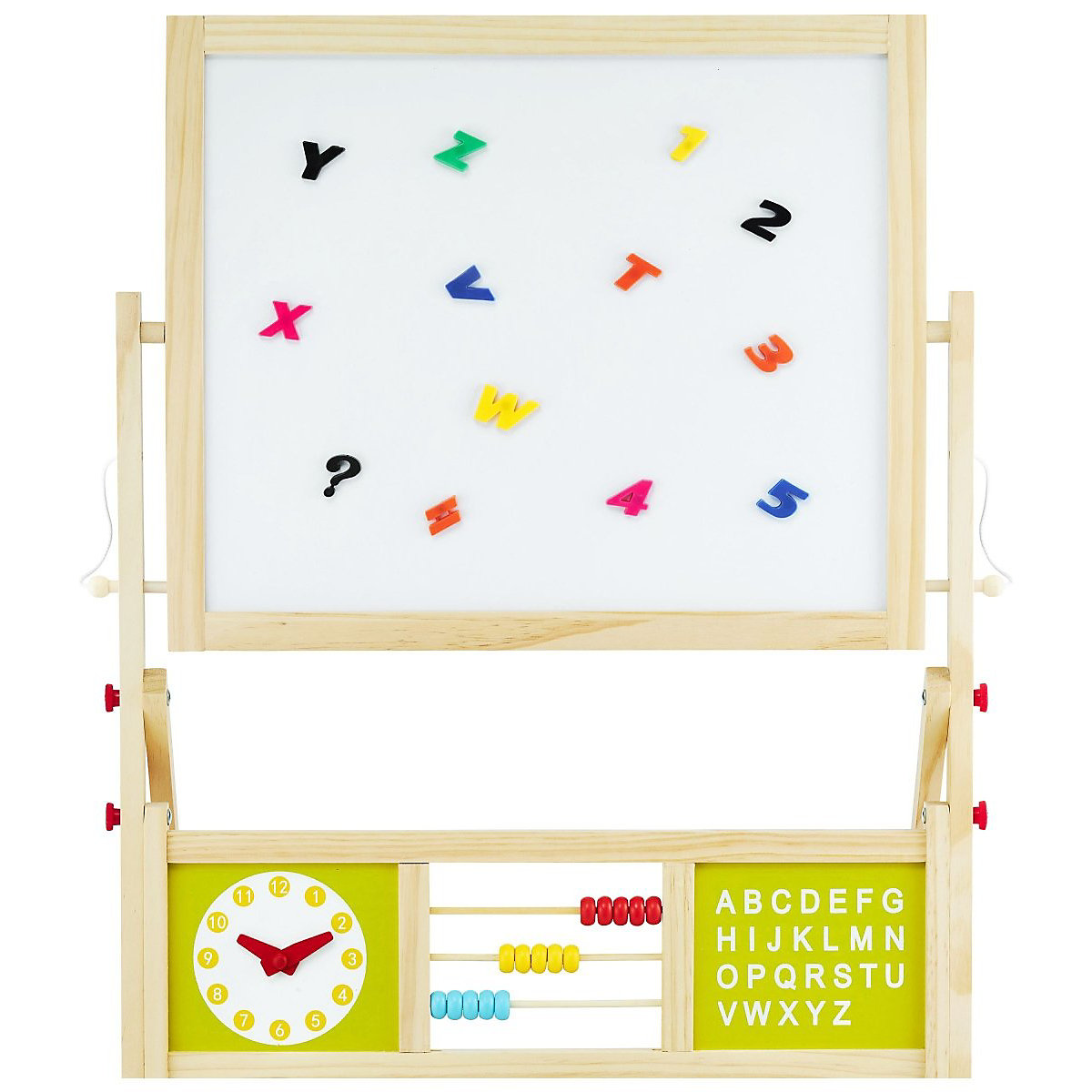 Whiteboard und Kreidetafel mit Buchstaben, Kreide abwischbar
