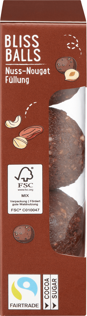 Bliss Balls, Nuss-Nougatfüllung, 60 g