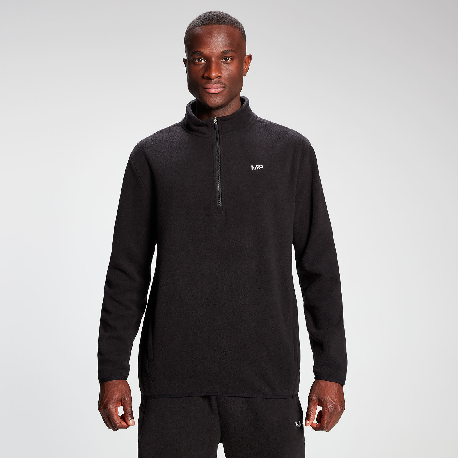 Polaire à fermeture éclair ¼ MP Rest Day pour hommes – Noir
