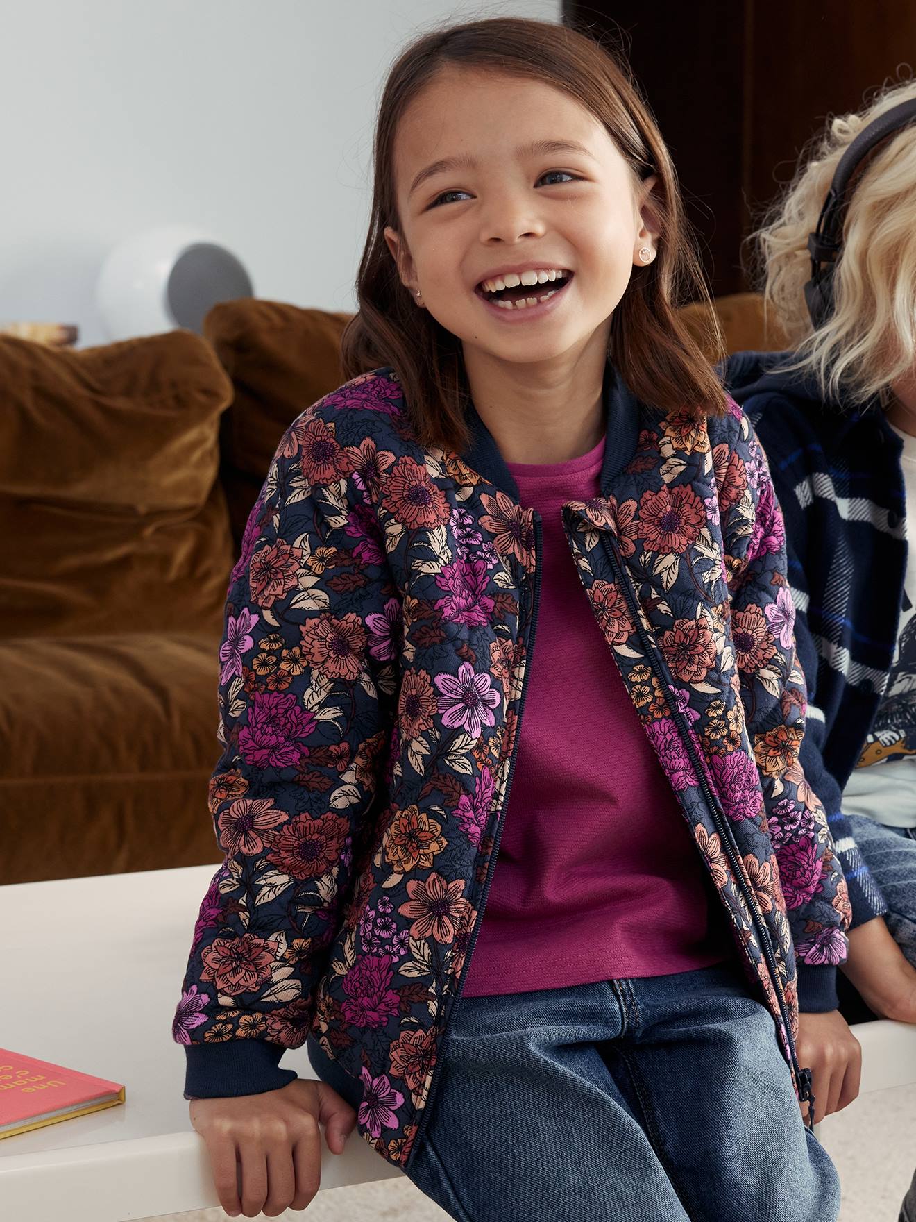 Vertbaudet Mädchen Bomberjacke mit Recycling-Polyester - nachtblau