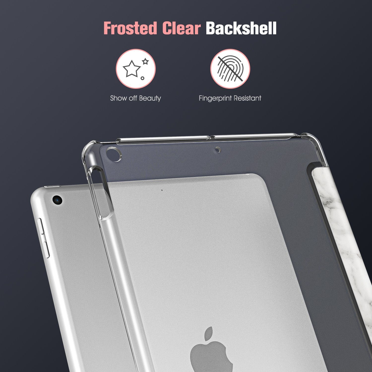 Fintie Tablet-Hülle Hülle für iPad 10.2 Zoll (9./8./7. Generation, Modell 2021/2020/2019) 10.2 Zoll, Ultradünn Cover mit transparenter Rückseite Abdeckung Auto Schlaf/Wach