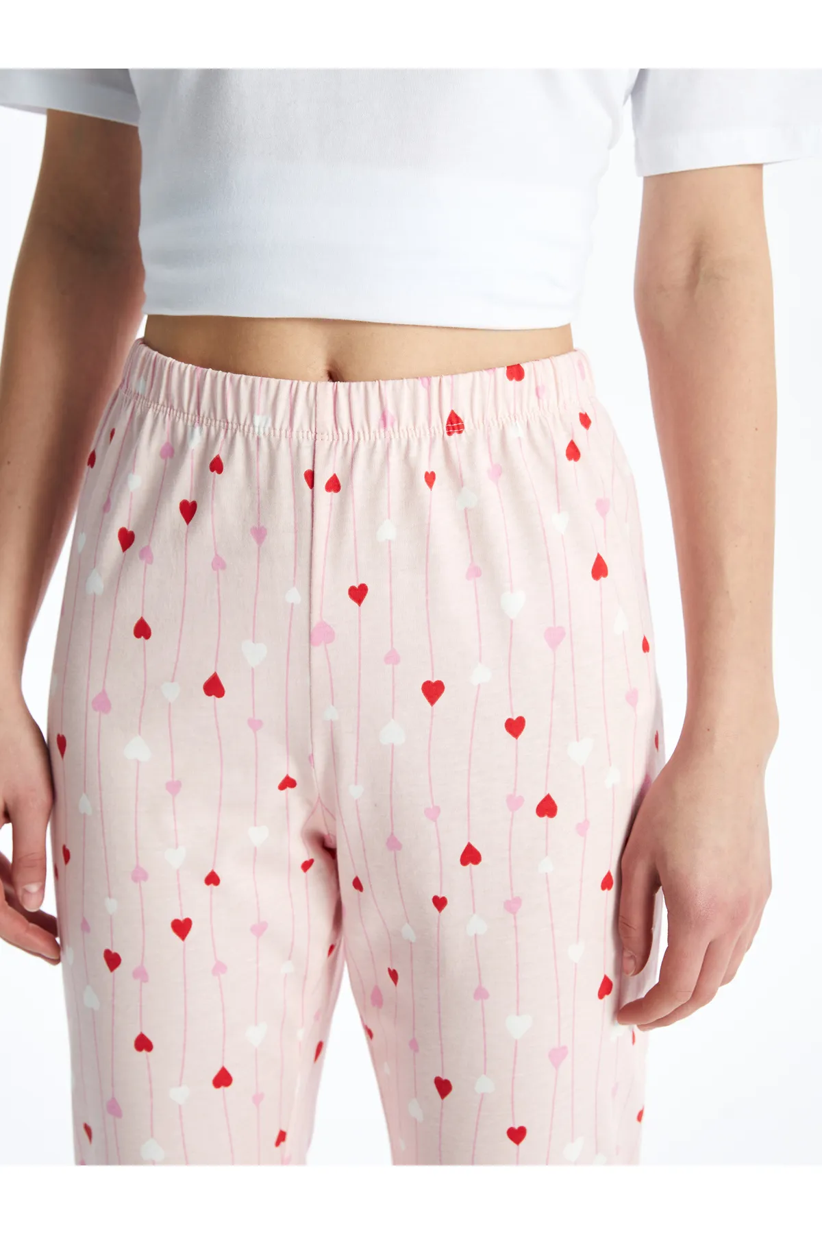 LC Waikiki  Gemusterte Damen-Pyjamahose mit elastischem Bund