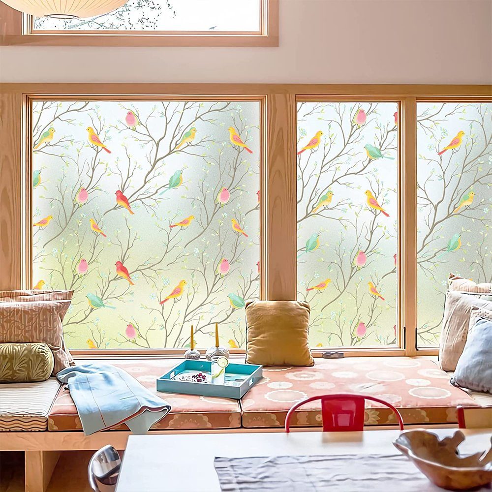 Fensterfolie 35x100cm Blickdicht Sichtschutzfolie, Statisch Haftend Milchglasfolie, Einemgeld