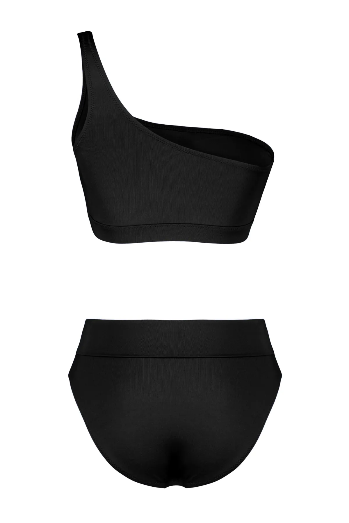Trendyol Collection  Schwarzes, einschultriges, normales Bikini-Set mit hoher Taille TBESS24BT00126