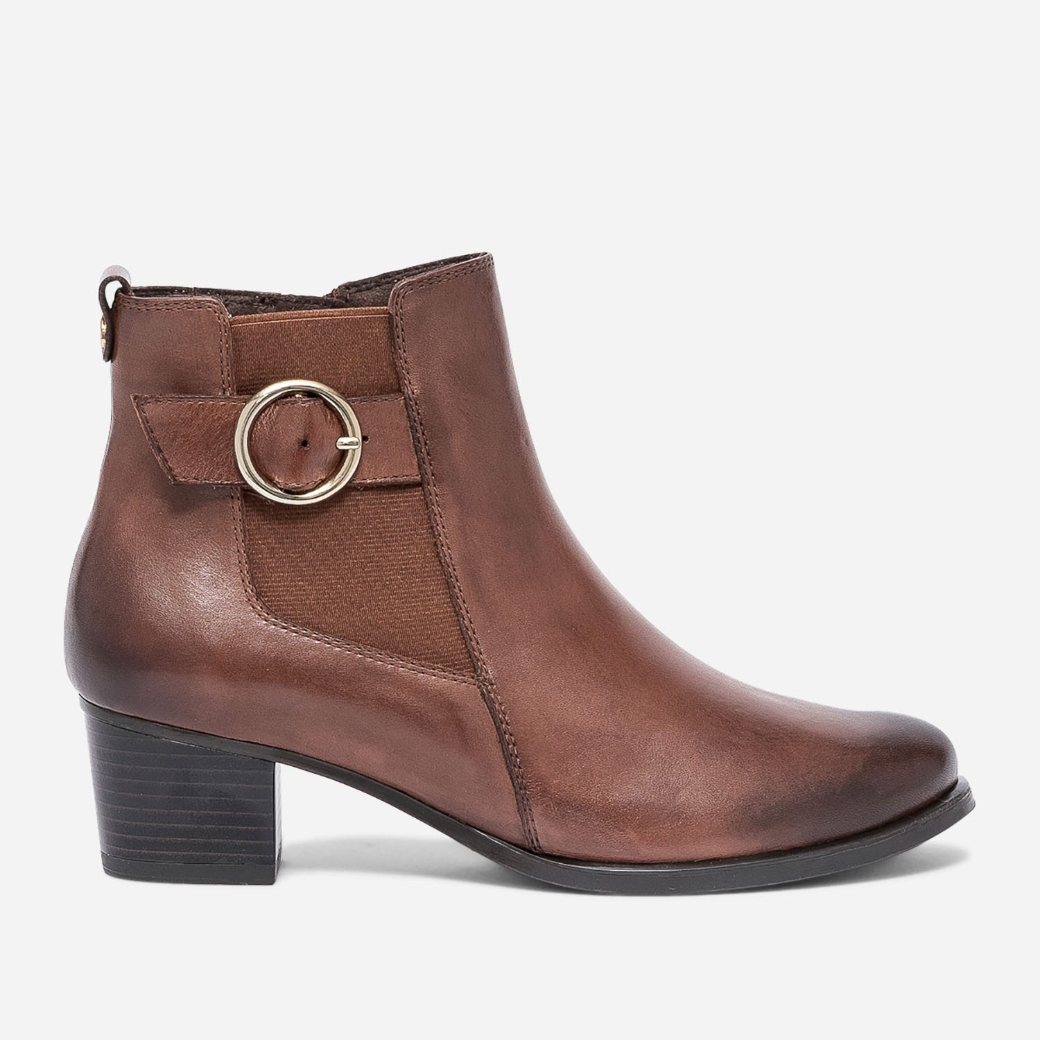 Boots CAPRICE cognac en cuir