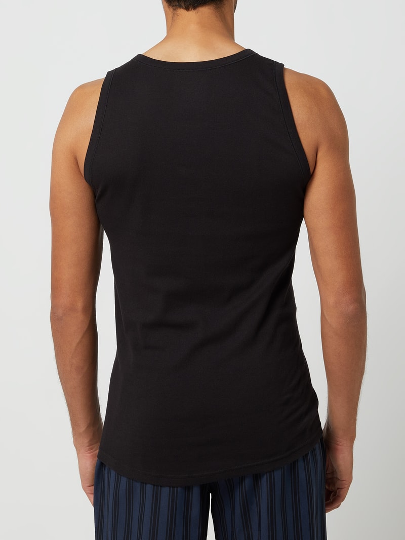 Tanktop aus Baumwolle im 2er-Pack in schwarz