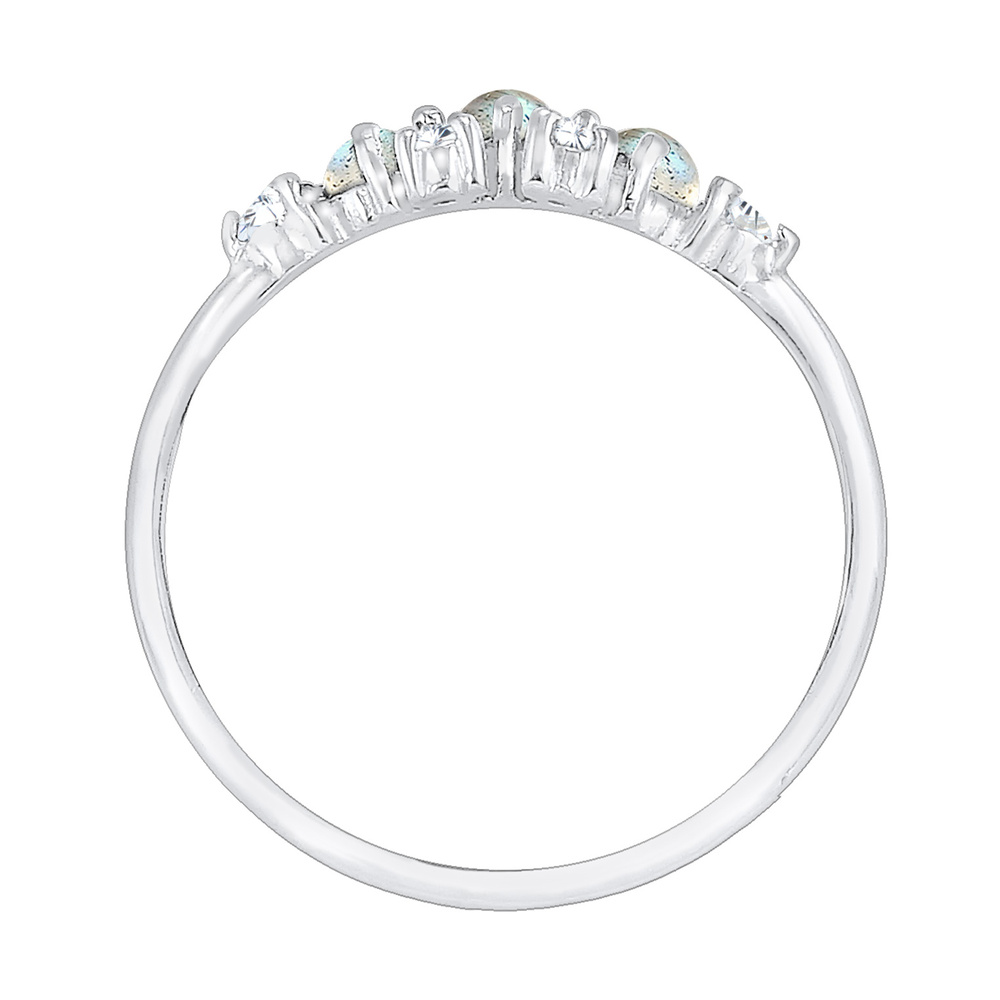 Elli Elli Bague Bandring Labradorit Edelstein Zirkonia 925 Silber Bague