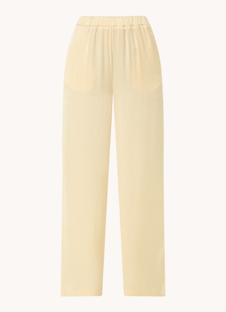 Pantaloni largi din satin cu talie înaltă Benetton
