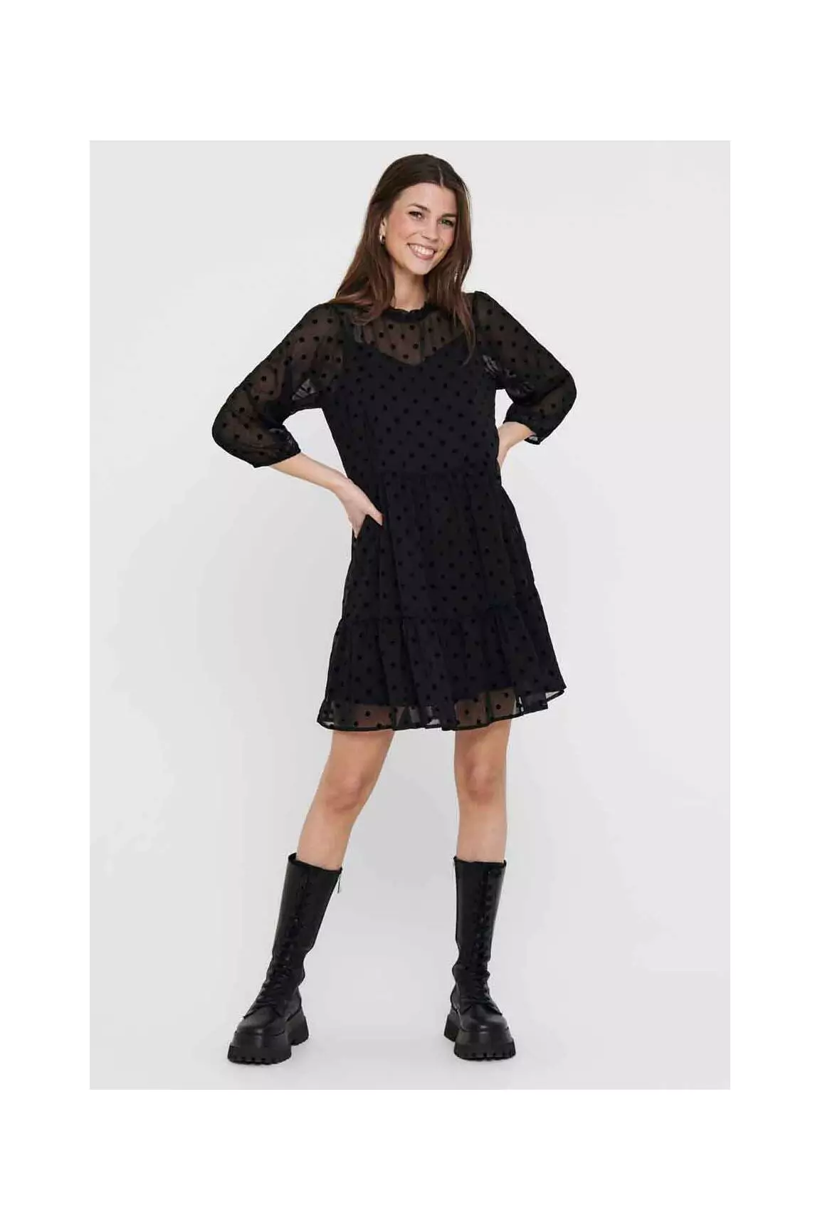 Only Robes Mi Longues Femme couleur noir