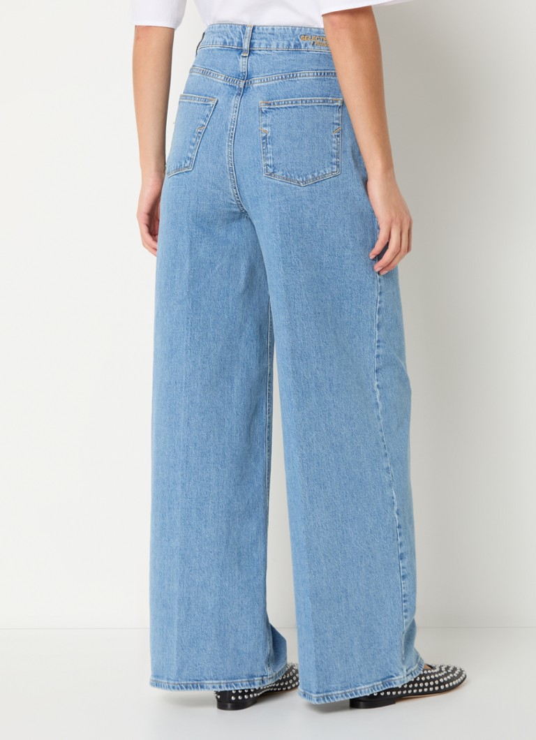 Ausgewählte Femme Ellin High-Waist-Jeans mit weitem Bein aus Lyocell-Mischgewebe in heller Waschung