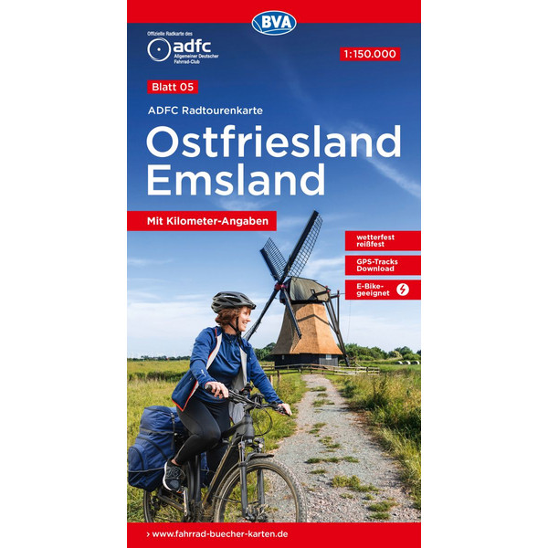 ADFC-RADTOURENKARTE 5 OSTFRIESLAND / EMSLAND 1:150.000 - Fahrradkarte
