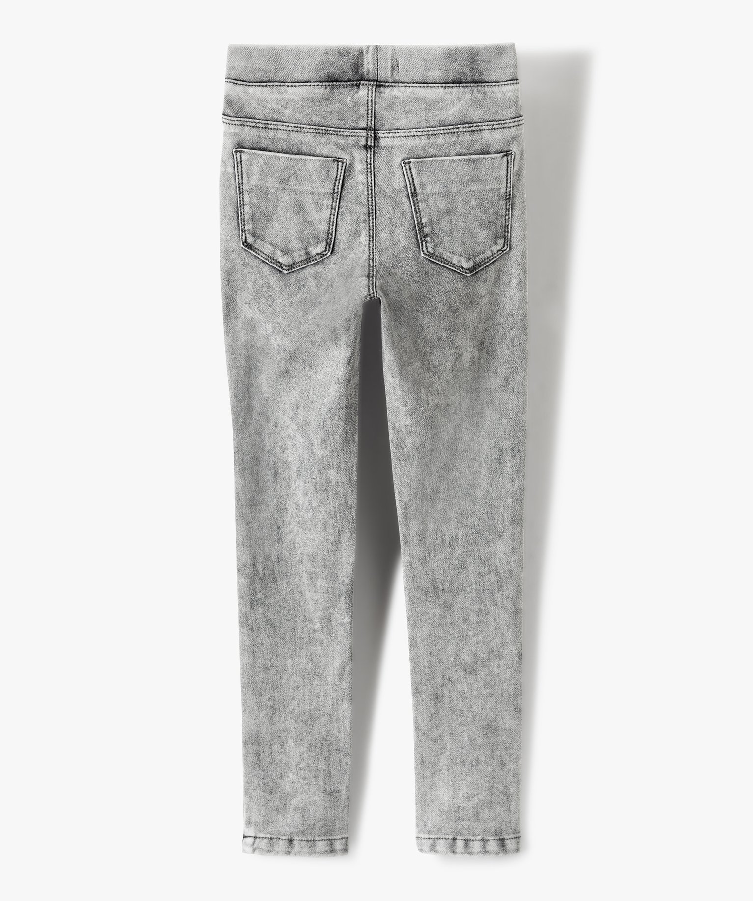 Jegging fille en maille très extensible gris | GEMO
