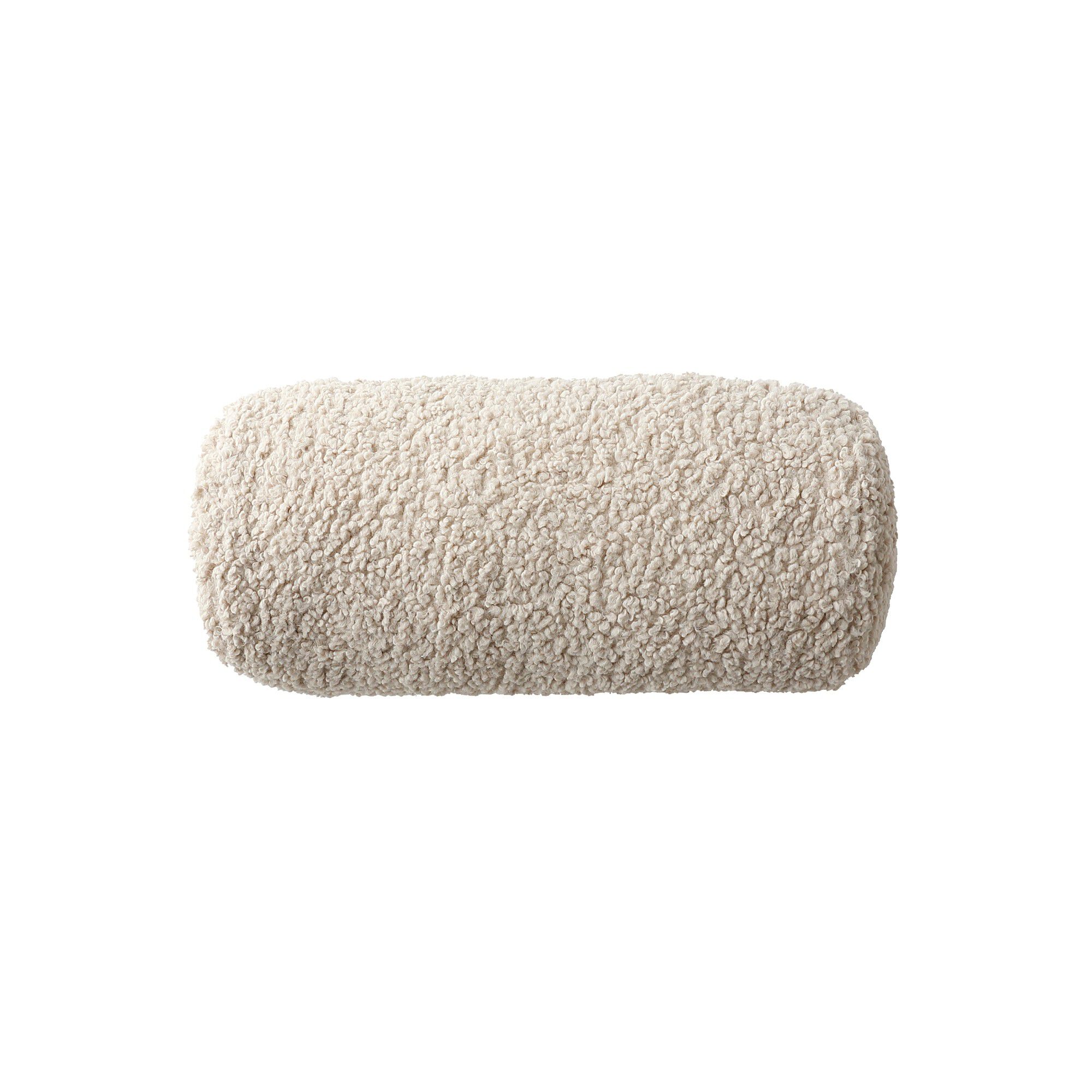 Coussin cylindrique en bouclette sherpa moutonnée