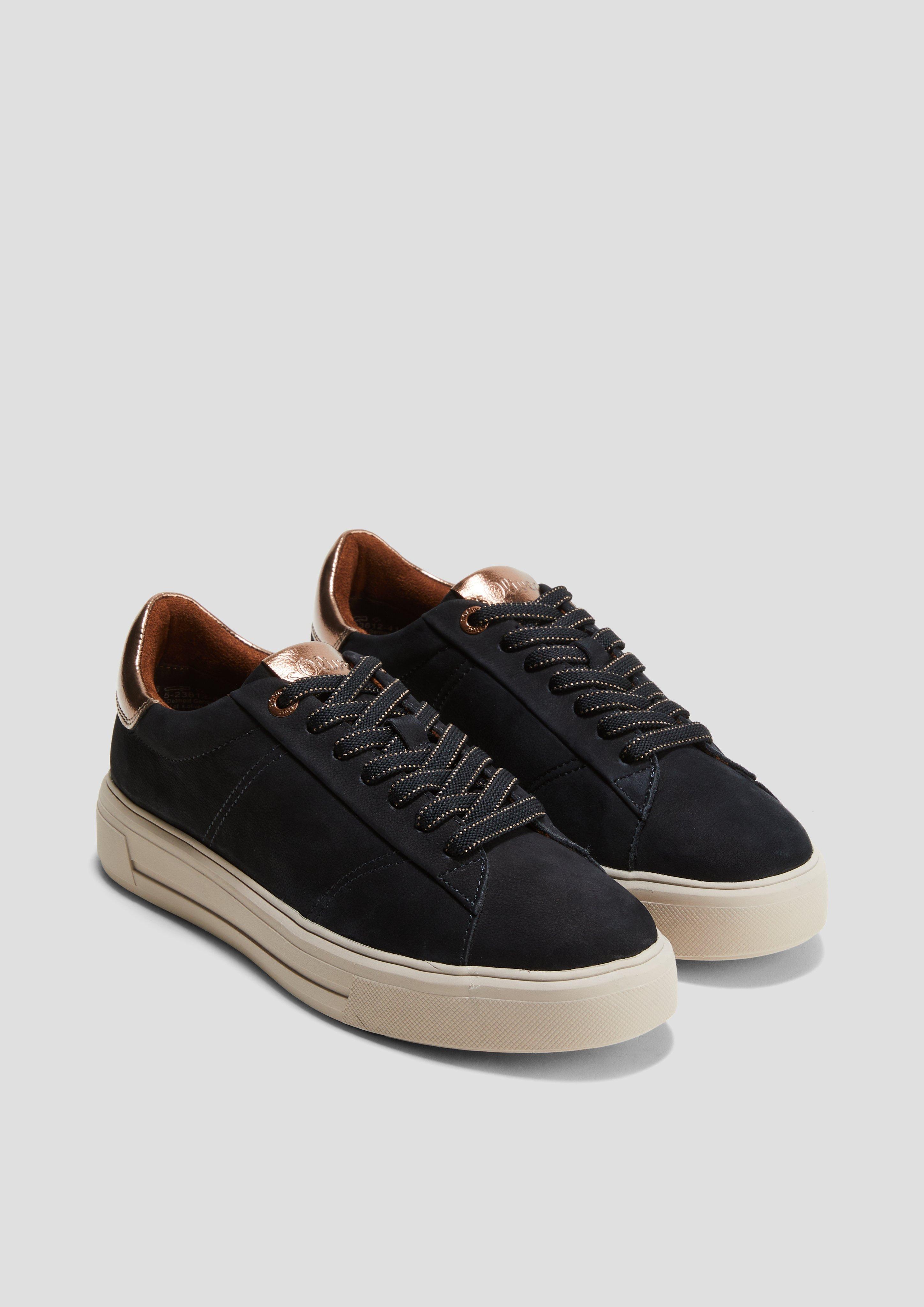 Sneaker aus Ledermix mit Metallic-Detail  6008248-805