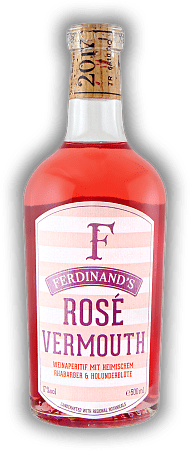 Ferdinand‘s Rosé Vermouth Ferdinand‘s Rosé Vermouth Der erste Rosé Wermut auf Rieslingbasis aus der Saar-Region. 0,5	 Liter - Vol 17%