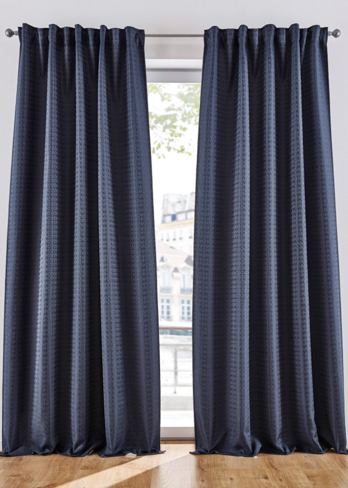 Jacquard Verdunkelungsvorhang mit Thermofunktion (1er Pack)