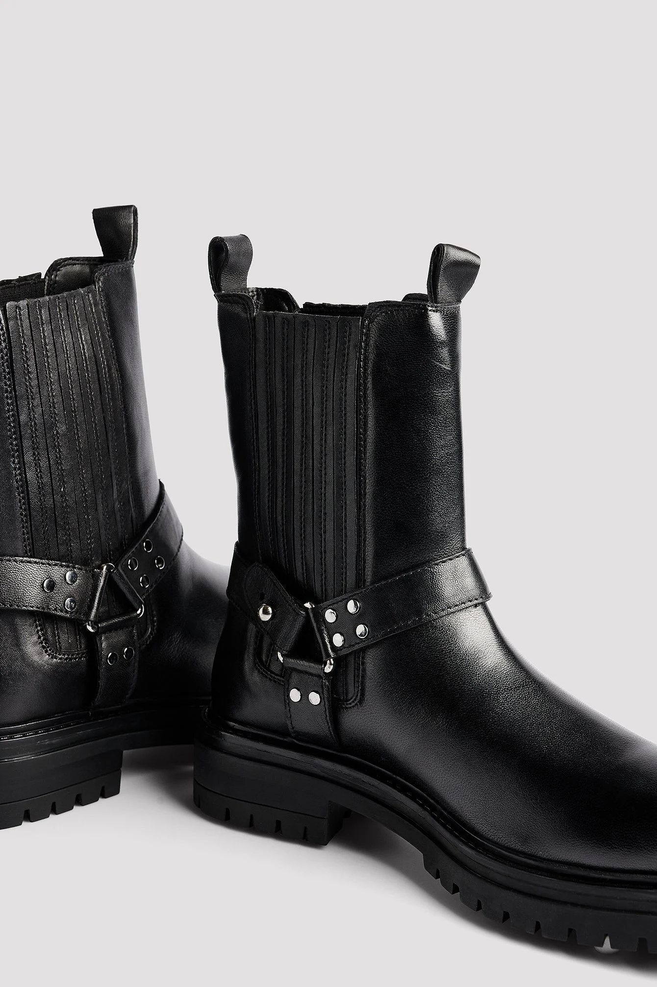 Plateau-Bikerstiefel aus Leder