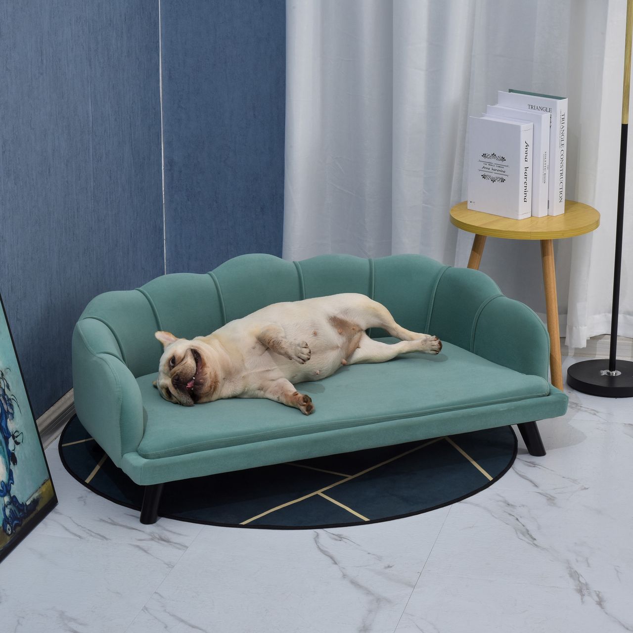 PawHut Hundesofa mit Rückenlehne Haustiersofa Hundebett Katzensofa Weich