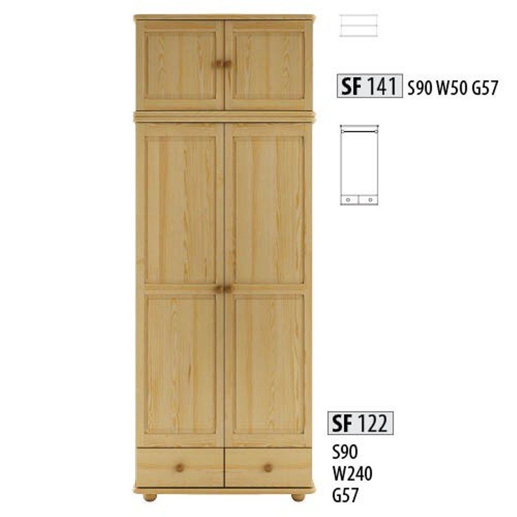 JVmoebel Aufsatzschrank Schrank Aufsatz Kleiderschrank handgefertigter Holzverlängerung