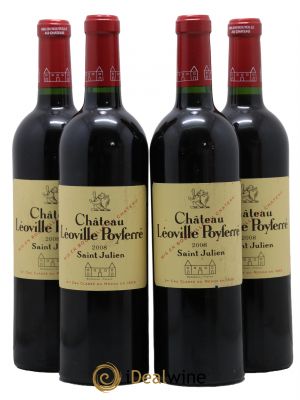 Château Léoville Poyferré 2ème Grand Cru Classé  2008 - Lot de 4 Bouteilles