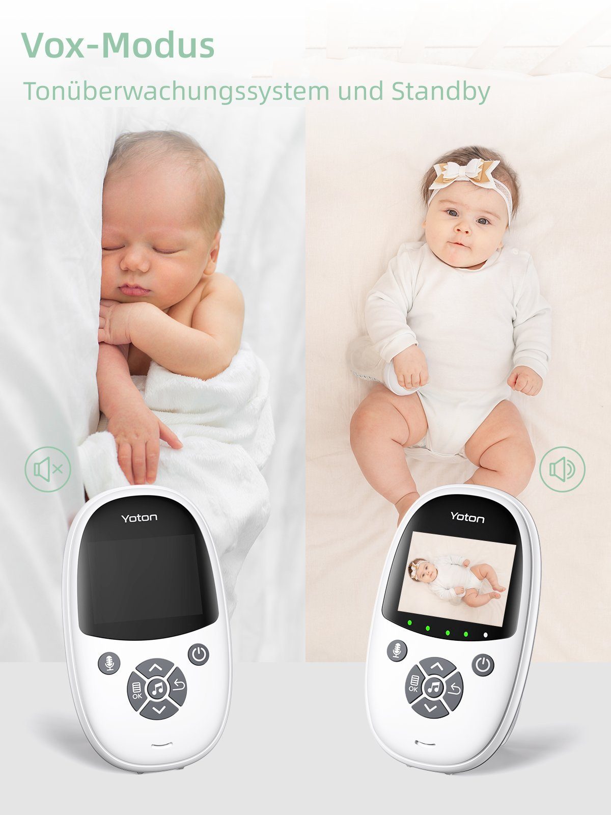 Yoton Video-Babyphone Babyphone mit Kamera, 2.4