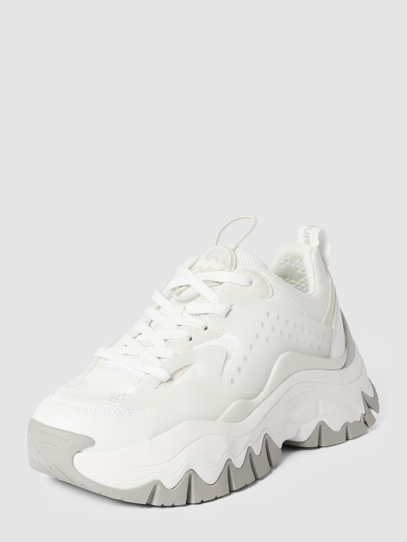 Sneaker mit Kontrastbesatz in semitransparentem Design in weiß