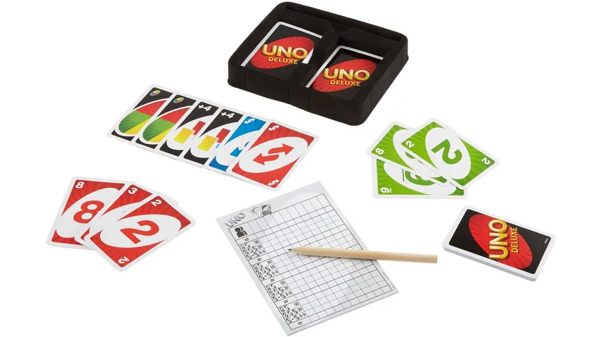 Mattel Games UNO Deluxe Metallbox, Kartenspiel, Gesellschaftsspiel, Kinderspiel