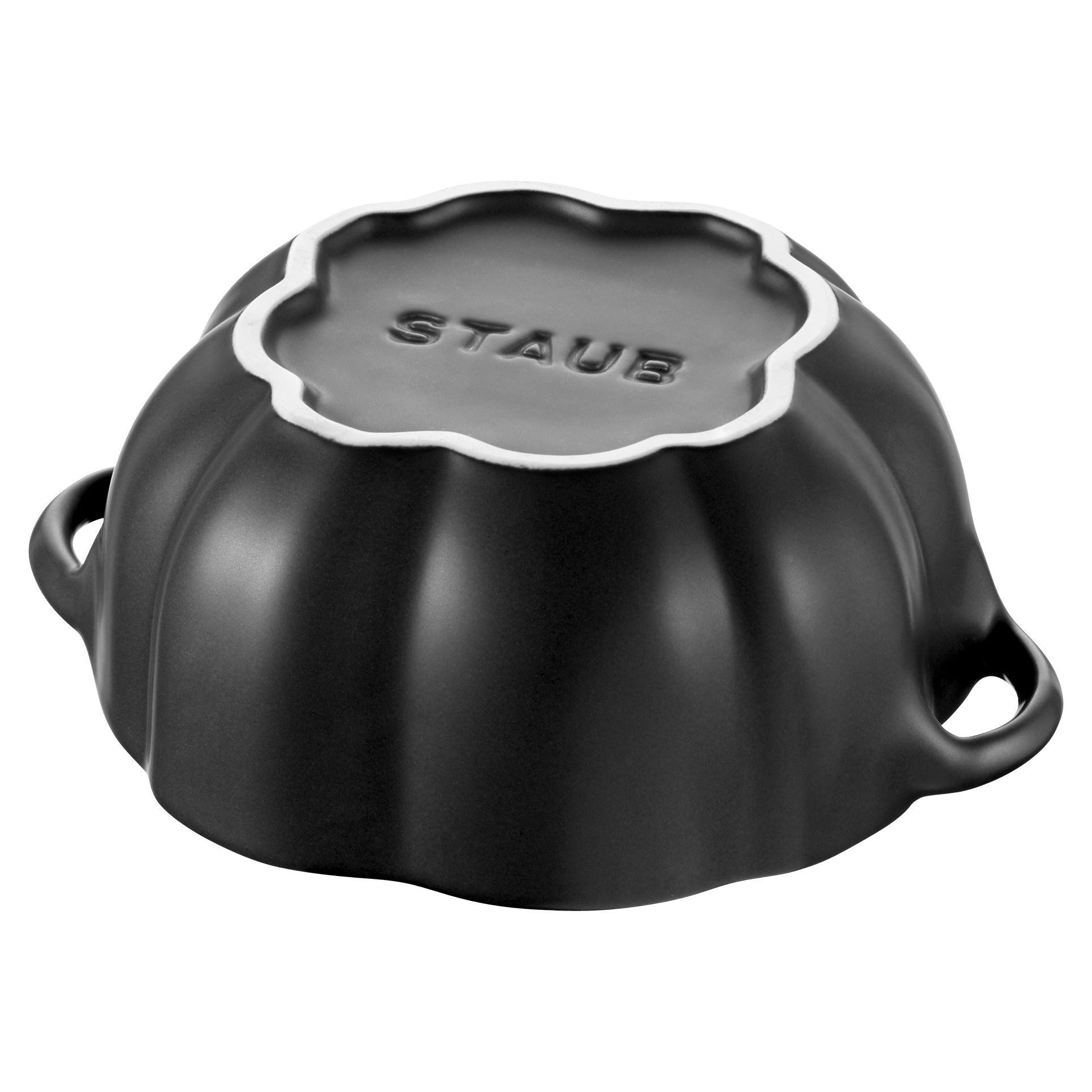 Cocotte 15 cm, Kürbis, Schwarz, Keramik