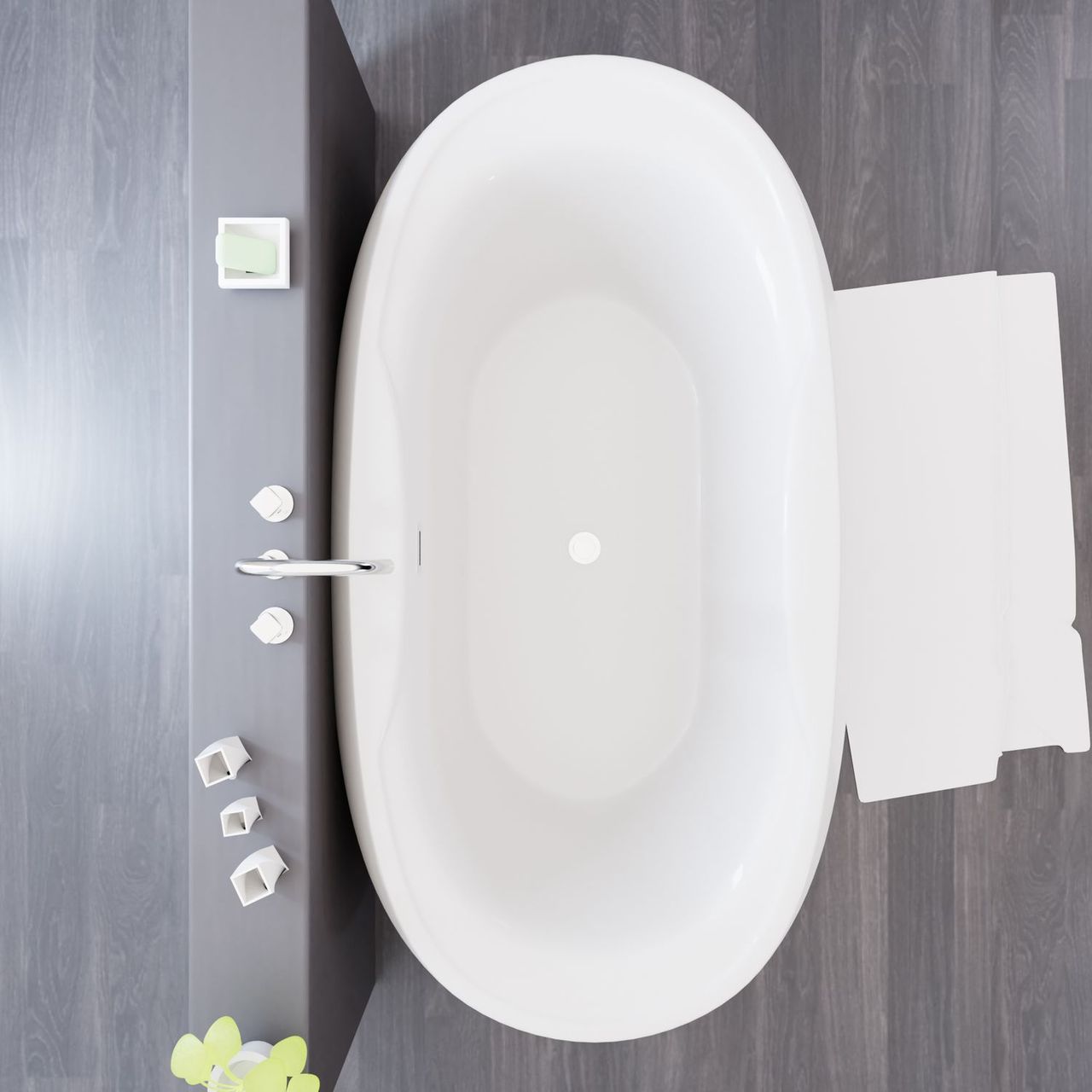 TroniTechnik Freistehende Badewanne Acrylbadewanne Standbadewanne Dokos 180cm x 100cm x 60cm