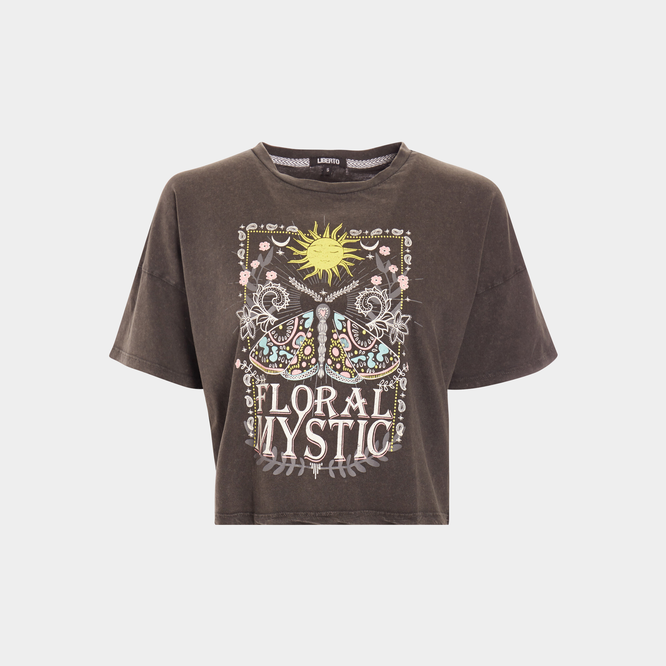 T-shirt court manches courtes Liberto gris foncé femme | La Halle