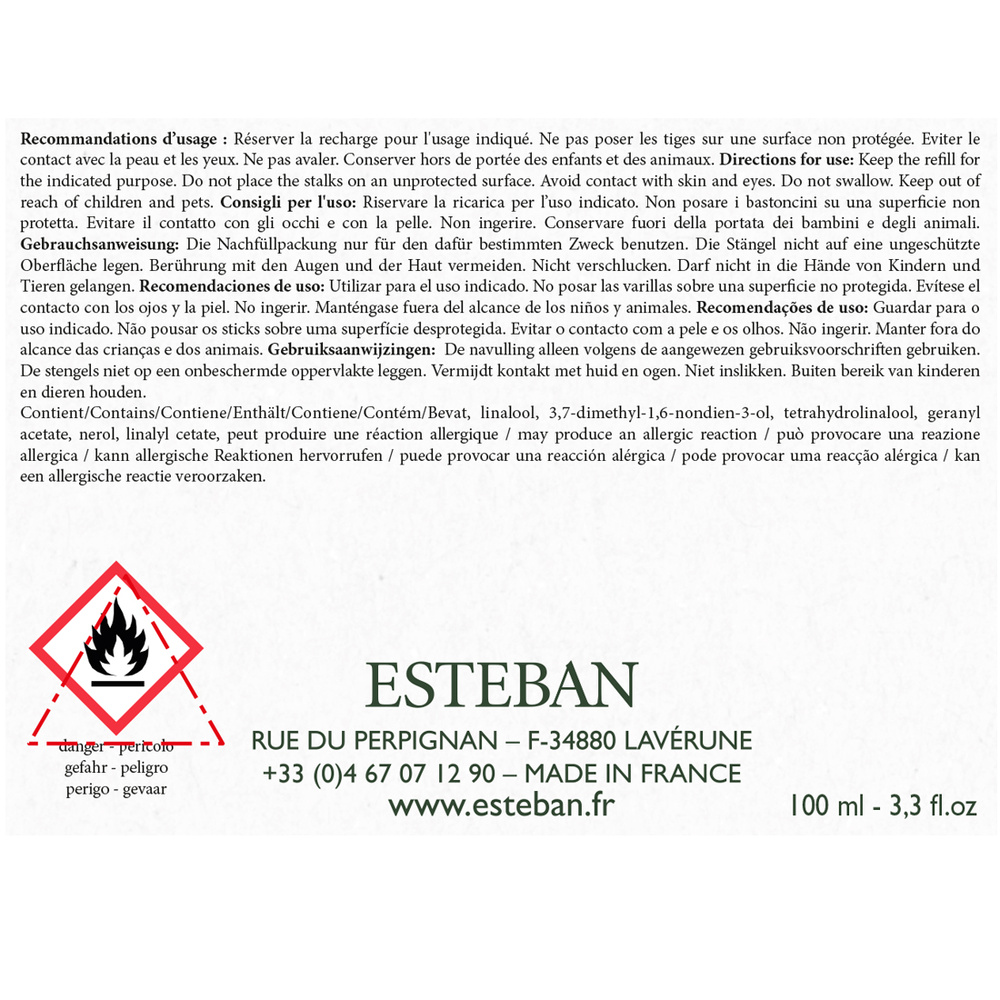 esteban Fleurs d'oranger Bouquet parfumé rechargeable 100ML