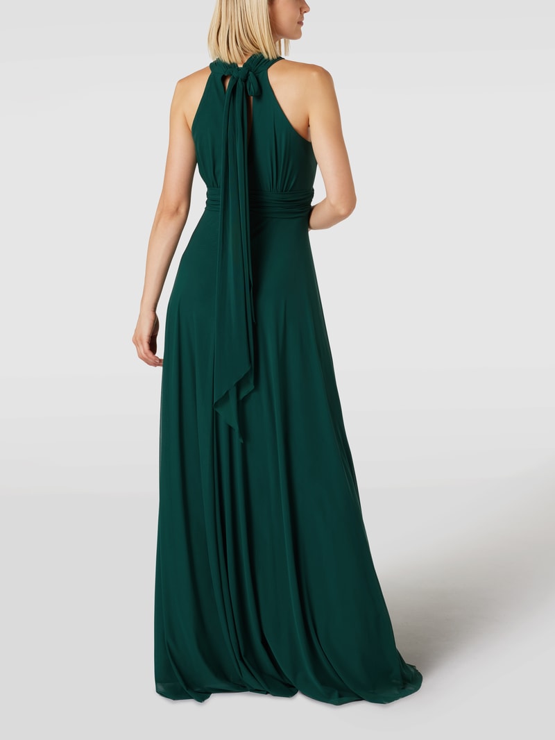 Abendkleid in Maxilänge mit Taillenpasse in smaragdgrün