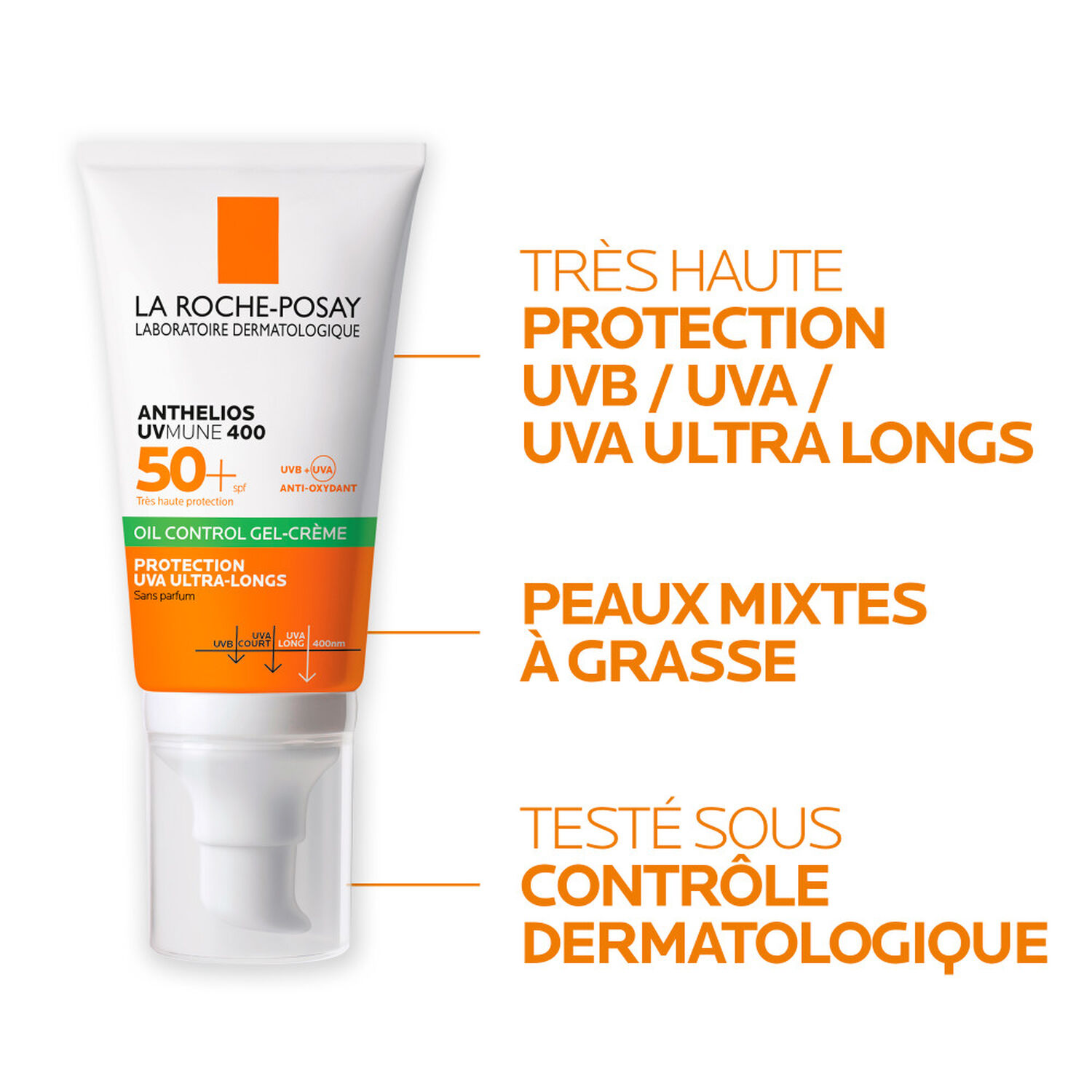 la roche-posay Anthelios XL SPF50+ Gel-Crème Visage Sans Parfum 50 ml
