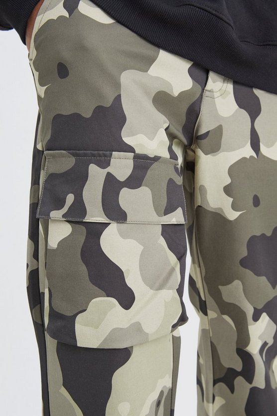 Camouflage Cargo-Hose mit geradem Bein