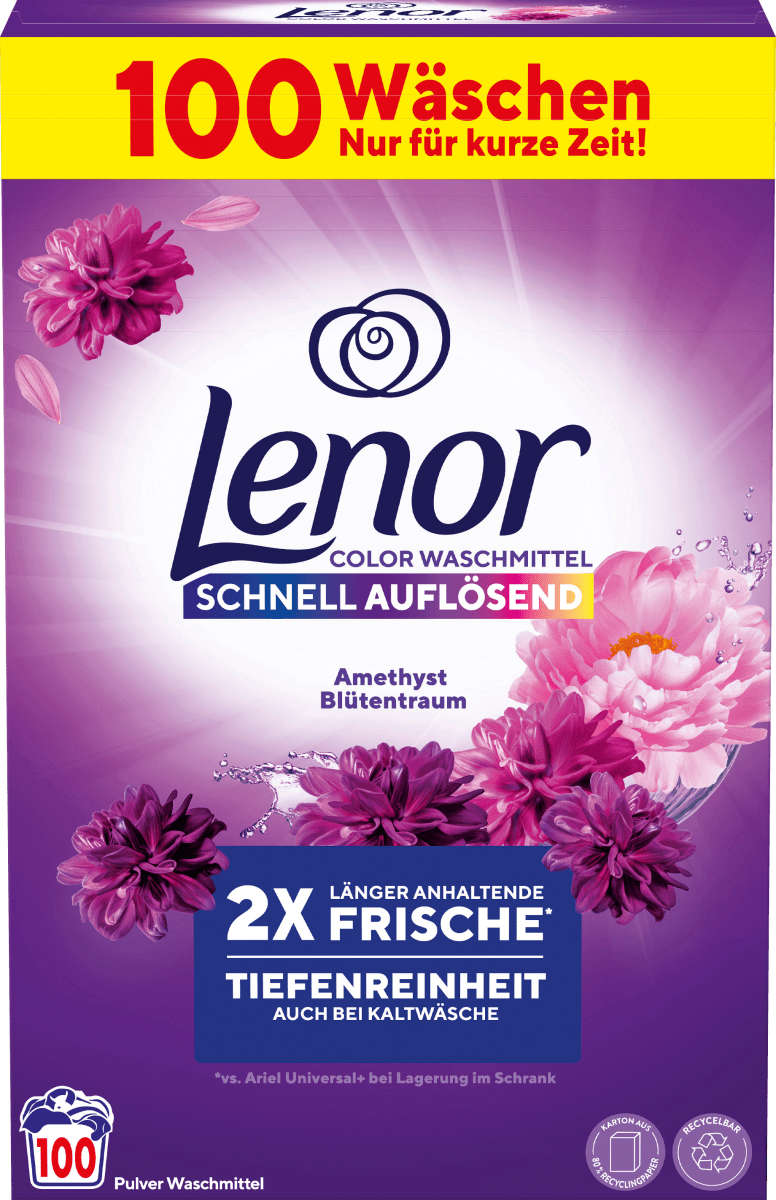 Vollwaschmittel Pulver Amethyst Blütentraum, 100 Wl