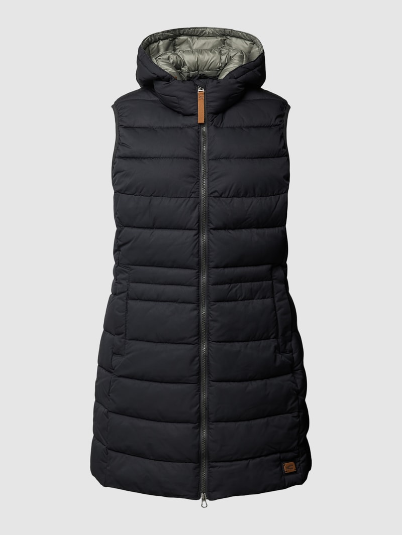 Steppweste mit Label-Patch in schwarz