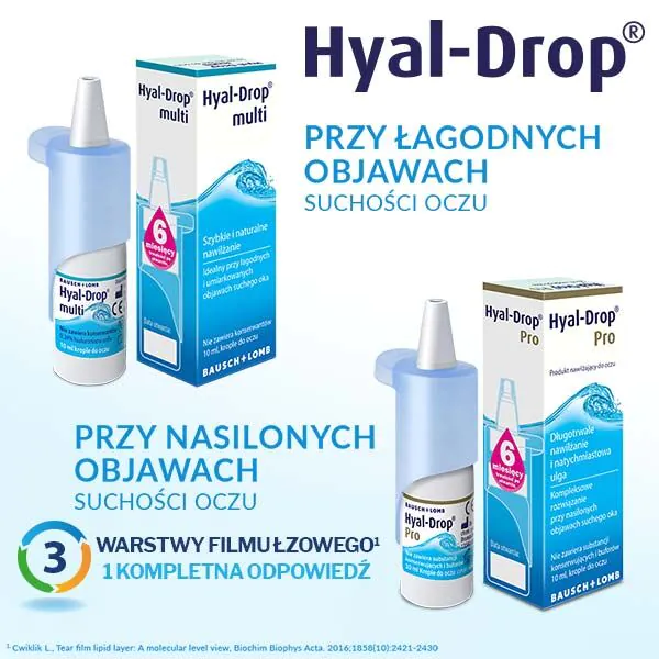 Hyal-Drop Multi, хидратантне капи за очи, без конзерванса