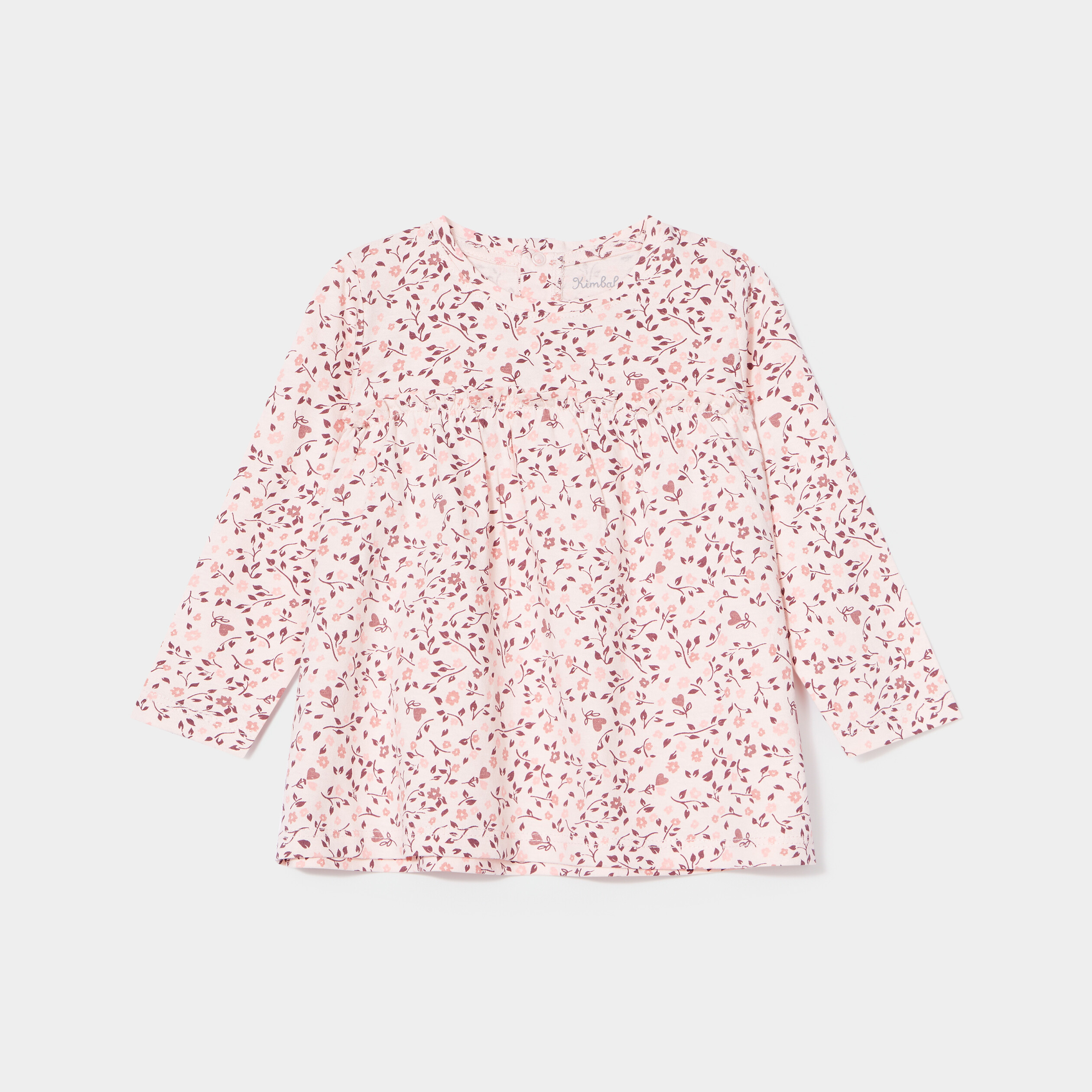 T-shirt ample manches longues coton rose clair bébé fille | La Halle