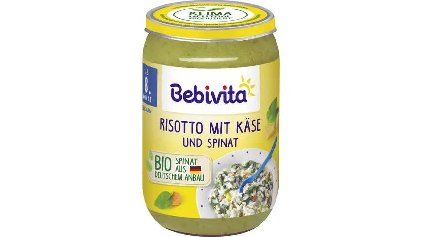 Bebivita Bio Menüs: Risotto mit Käse und Spinat 220 g